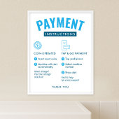 Laundromat Payment Instructions Poster Wall Sign