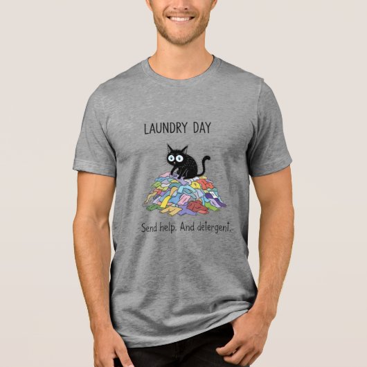 Laundry Day Black Cat Lover Tee (Vorderseite)