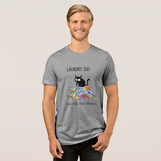 Laundry Day Black Cat Lover Tee (Vorderseite voll)