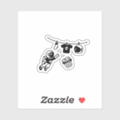 “Laundry Day in Space Minimal Cosmic Humor Design" Aufkleber (Blatt)