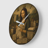 Laundry Funny Mona Lisa Housekeeping Gift Große Wanduhr (Winkel)