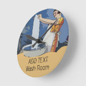 Laundry Room Clock Runde Wanduhr (Winkel)