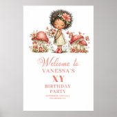 Laune Feen 6. Geburtstag Rosa Blumen Willkommen Poster (Vorne)