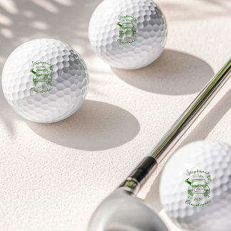 Laune Handgezeichnete Gerade Verheiratet Hochzeits Golfball