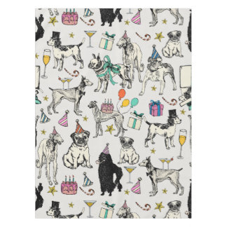 Laune Hunde Geburtstagsfeier Feier Tischdecke