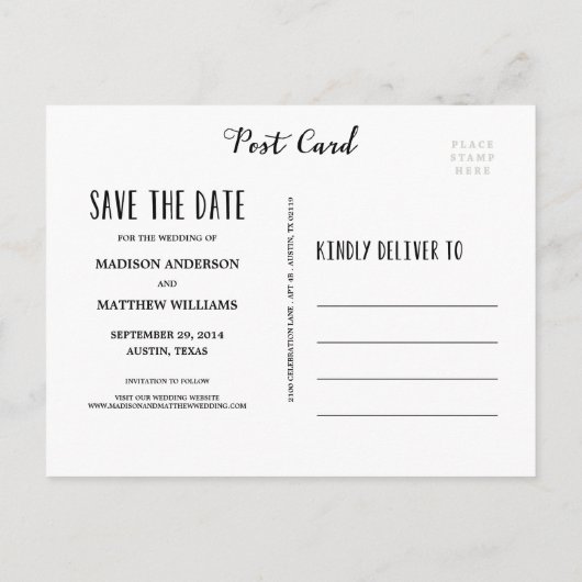 Laune | Save the Date Postkarte (Rückseite)