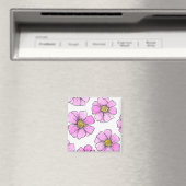 Launen und rosa Aquarellblumen Magnet (In Situ (Geschirrspüler))