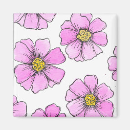 Launen und rosa Aquarellblumen Magnet