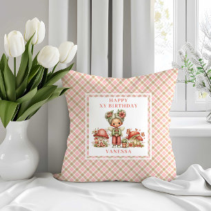 Launenhaft Fee 4. Geburtstag Blush Blumen Kissen