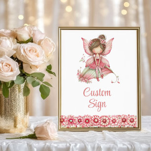Launenhaft Rosa Feen Blumen 2. Geburtstag Individu Poster