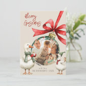 Launenhafte Gans Foto Weihnachten (Stehend Vorderseite)