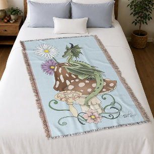Launenhafte Grüne Fantasie Drache Pilz Blumen Decke