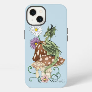 Launenhafte Grüne Fantasie Drache Pilz Blumen iPhone 13 Hülle