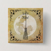 Launenhafte Hexen Vollmond Button (Vorderseite)