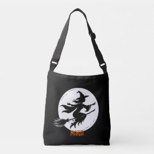 Launenhafte Hexensilhouette, Hexe, Halloween-Hexe Tragetaschen Mit Langen Trägern