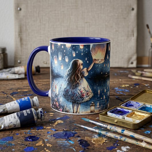 Launenhafte Himmelslaterne Seemädchen Tasse