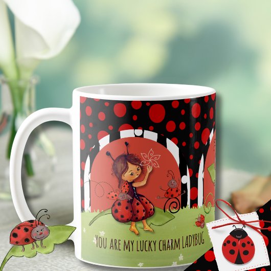 Launenhafte Marienkäfer-Garten "Glücksbringer" Wra Kaffeetasse