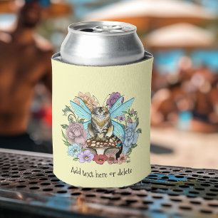 Launenhafte Pastell-Tabby-Fee-Katze Blumige Fantas Dosenkühler