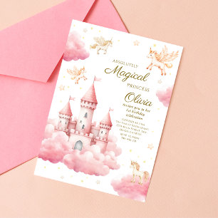 Launenhafte rosa Märchenprinzessin Geburtstag Einladung