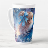 Launenhafte Sternenguckerin Wasserfarbe Milchtasse (Linke Ecke)