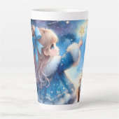 Launenhafte Sternenguckerin Wasserfarbe Milchtasse (Vorderseite)
