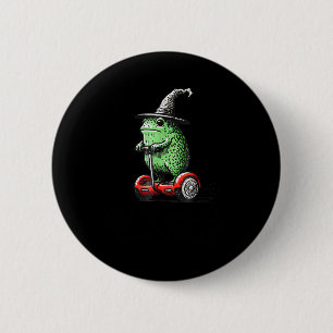 Launenhafter Frosch-Zauberer auf dem Weg, um Alber Button