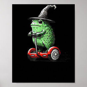 Launenhafter Froschzauberer auf dem Weg, um albern Poster