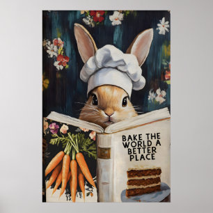 Launenhafter Hase liest „Bake the World a Better Poster