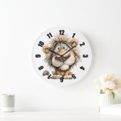Launenhafter Löwe Große Wanduhr (Zuhause)