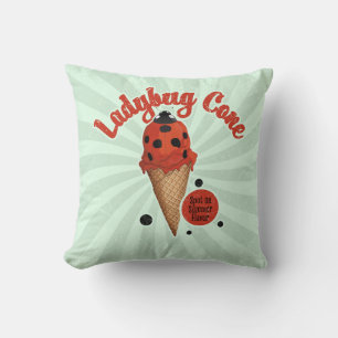 Launenhafter Marienkäfer Retro-Eiscreme-Kunst Kissen