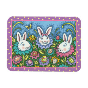 LAUNENHAFTER OSTEREI-GARTEN, KANINCHENBLUMEN MAGNET