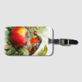 Launenhafter Vogel & Apfelgenuss Gepäckanhänger (Vorderseite (Horizontal))