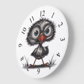Launenhafter Vogel Große Wanduhr (Winkel)