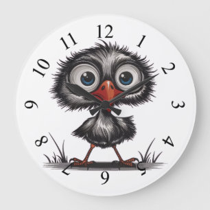 Launenhafter Vogel Große Wanduhr