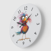 Launenhafter Vogel Große Wanduhr (Winkel)