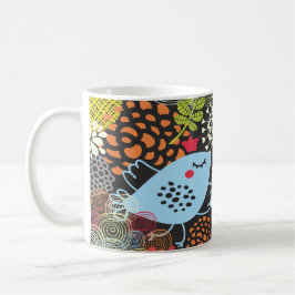 „Launenhafter Vogel in einem floralen Wunderland Kaffeetasse