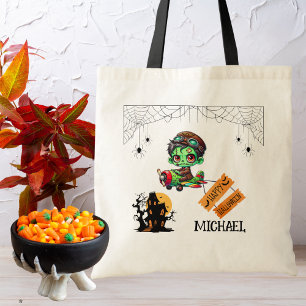 Launenhafter Zombie-Pilot-Flugzeug-Kinder-Hallowee Tragetasche