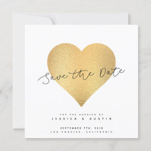 Launenhaftes Faux-Gold-Herz - Save-the-Date Save The Date