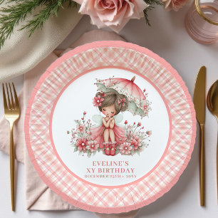 Launenhaftes Feen-Mädchen 4. Geburtstag Blush Rosa Pappteller