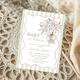 Launige Baby-in-Bloom-Blumen-Baby-Party Einladung