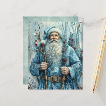 Launige blaue Weihnachts-Santa-Schabblonen-Papier