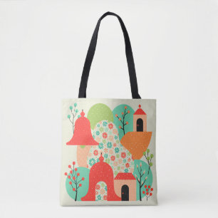 Launige Blumen Dorf-Tasche Tasche