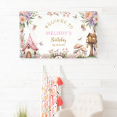 Launige Blumenfee-Geburtstagsbanner Banner (Insitu)