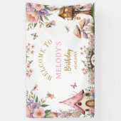 Launige Blumenfee-Geburtstagsbanner Banner (Vertikal)