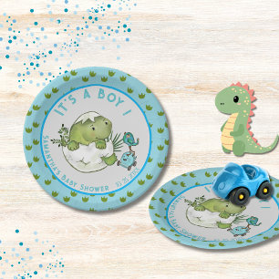 Launige Dino-Ei-Schlüpf-Jungen-Baby-Party  Pappteller