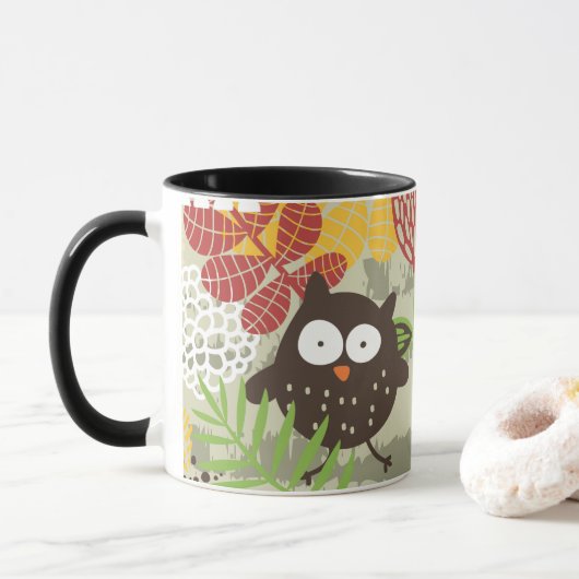 Launige Eulen-Tasse Tasse (Mit Donut)