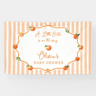 Launige gestreifte orange kleine Süße Babyparty Banner