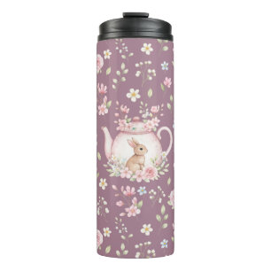 Launige Hasen-Teekanne Frühlingsblumen  Thermosbecher