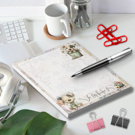 Launige Hunde-Blumen-Eimer – Pastell-Gartendesign Notizblock