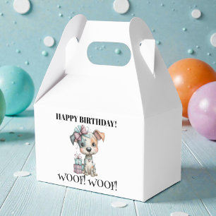 Launige Hunde-Wasserfarben-Geburtstagsfeier Geschenkschachtel